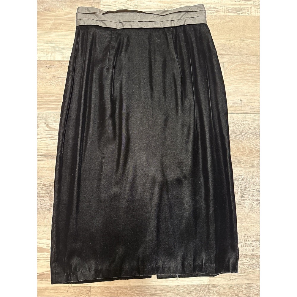 Vintage Y2K 90s Skirt Black‎ Velour Mid Length  Fairy Goth Romantic Sz 10
